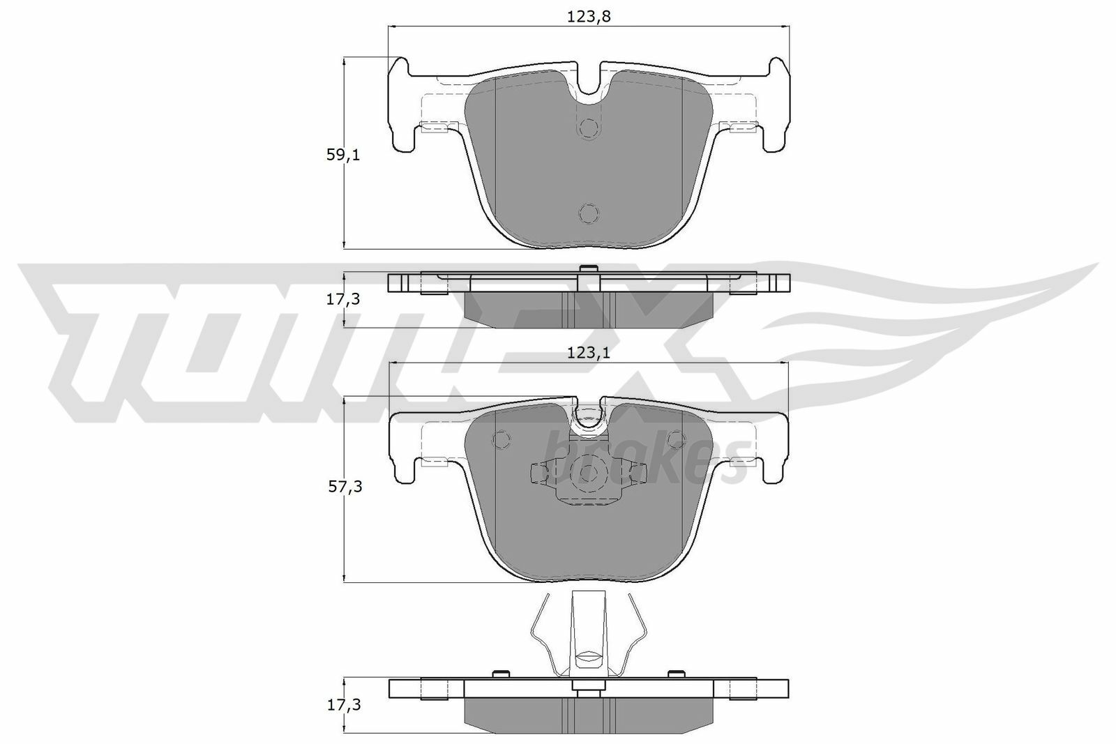 Sada brzdových destiček, kotoučová brzda TOMEX Brakes